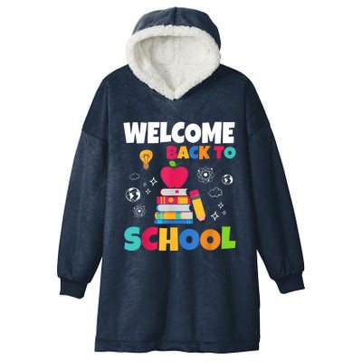 Welcome Back To School First Day Of School Teachers Kids Hooded Wearable Blanket