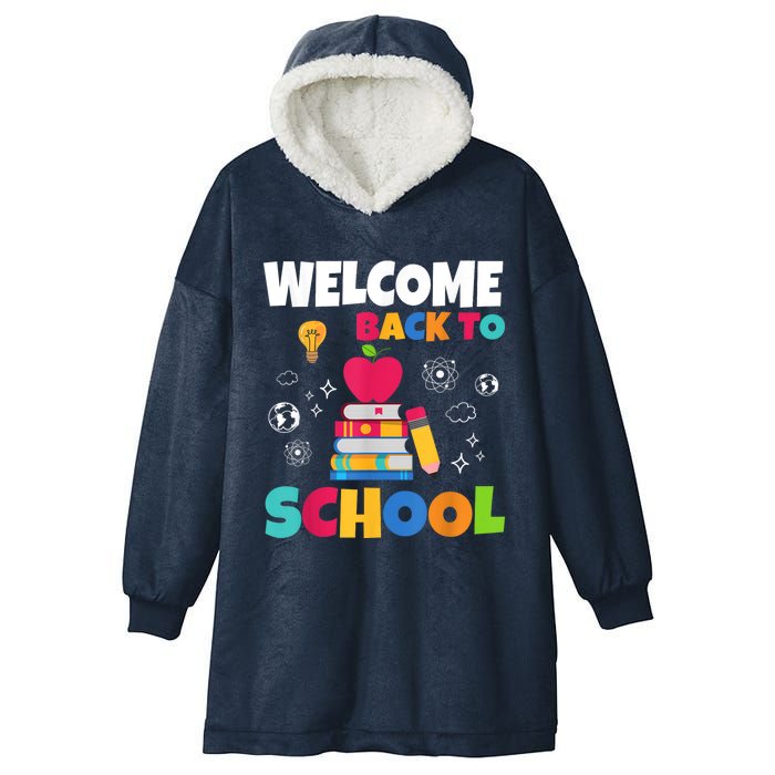 Welcome Back To School First Day Of School Teachers Kids Hooded Wearable Blanket