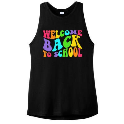 Welcome Back To School 1st Day Of School Students Teacher Ladies PosiCharge Tri-Blend Wicking Tank