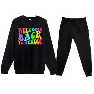 Welcome Back To School 1st Day Of School Students Teacher Premium Crewneck Sweatsuit Set