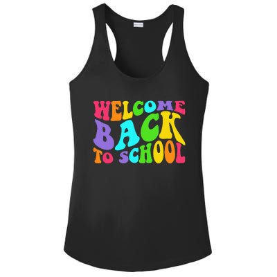 Welcome Back To School 1st Day Of School Students Teacher Ladies PosiCharge Competitor Racerback Tank