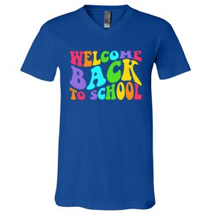 Welcome Back To School 1st Day Of School Students Teacher V-Neck T-Shirt