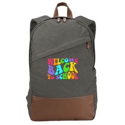 Welcome Back To School 1st Day Of School Students Teacher Cotton Canvas Backpack