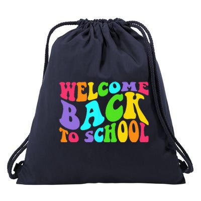 Welcome Back To School 1st Day Of School Students Teacher Drawstring Bag