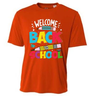 Welcome Back To School For Teachers Students Cooling Performance Crew T-Shirt