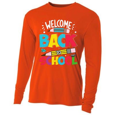 Welcome Back To School For Teachers Students Cooling Performance Long Sleeve Crew