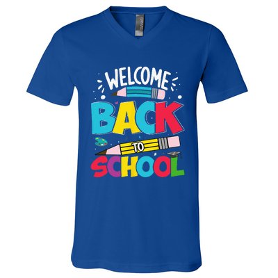 Welcome Back To School For Teachers Students V-Neck T-Shirt