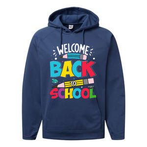 Welcome Back To School For Teachers Students Performance Fleece Hoodie