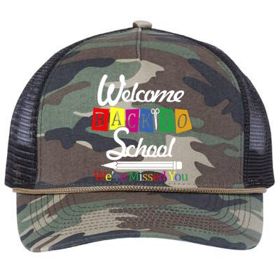 Welcome Back To School We've Missed You Retro Rope Trucker Hat Cap