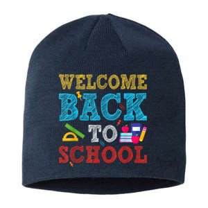 Welcome Back To School First Day Of School Teachers Kids Sustainable Beanie