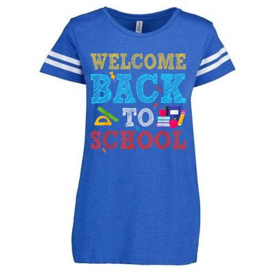 Welcome Back To School First Day Of School Teachers Kids Enza Ladies Jersey Football T-Shirt