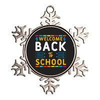 Welcome Back To School Teacher Student First Day Of School Metallic Star Ornament