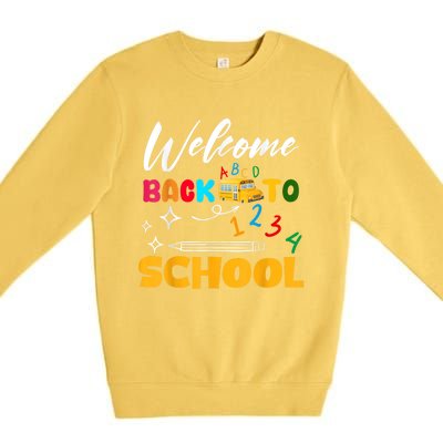 Welcome Back To School First Day Of School Teachers Kids Premium Crewneck Sweatshirt