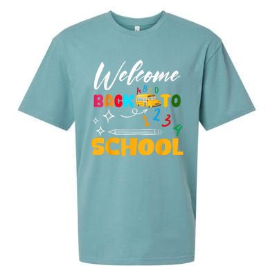 Welcome Back To School First Day Of School Teachers Kids Sueded Cloud Jersey T-Shirt