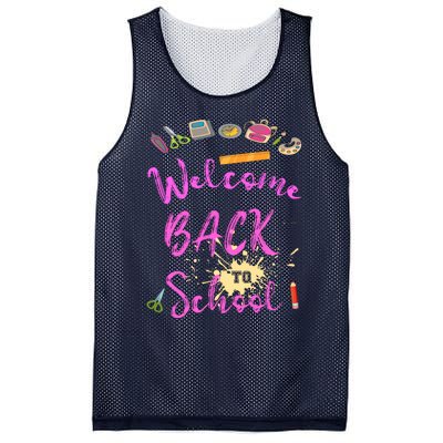 Welcome Back To School Funny Gift Mesh Reversible Basketball Jersey Tank