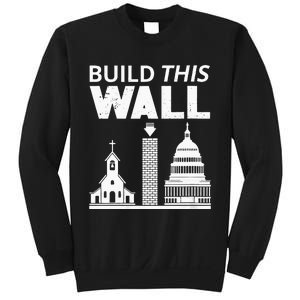 Womens Build This Wall Separation Of Church And State USA Sweatshirt