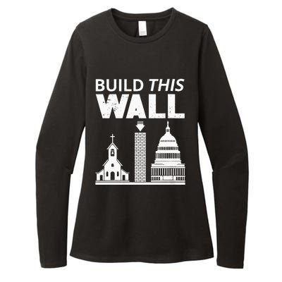 Womens Build This Wall Separation Of Church And State USA Womens CVC Long Sleeve Shirt