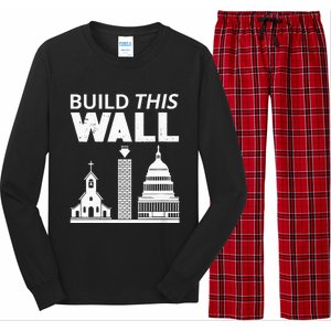 Womens Build This Wall Separation Of Church And State USA Long Sleeve Pajama Set