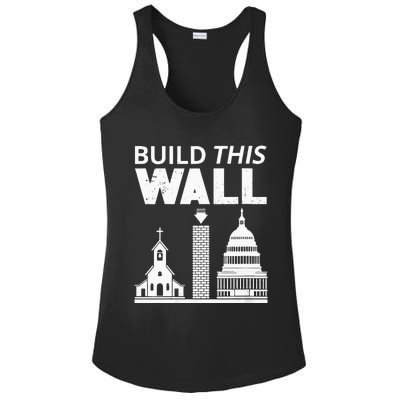 Womens Build This Wall Separation Of Church And State USA Ladies PosiCharge Competitor Racerback Tank