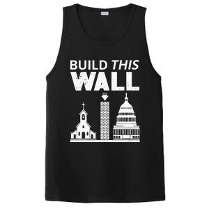 Womens Build This Wall Separation Of Church And State USA PosiCharge Competitor Tank