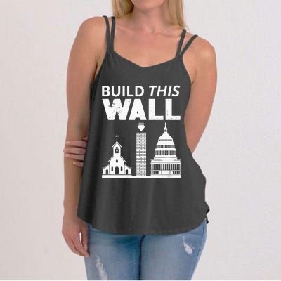 Womens Build This Wall Separation Of Church And State USA Women's Strappy Tank