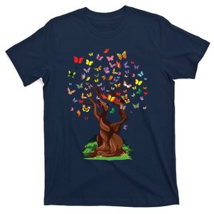 Womens Butterfly Tree Beautiful Nature Lover Butterfly T-Shirt