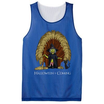 Witch Brooms Throne Funny Halloween Mesh Reversible Basketball Jersey Tank