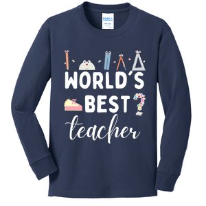 Worlds Best Teacher Kids Long Sleeve Shirt