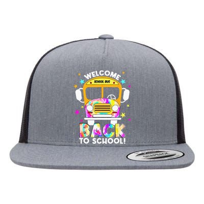 Welcome Back To School For Bus Drivers Transportation Dept Flat Bill Trucker Hat