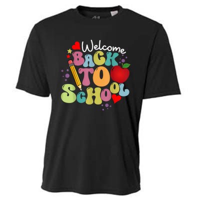 Welcome Back To School Happy First Day Of School Teachers Cooling Performance Crew T-Shirt