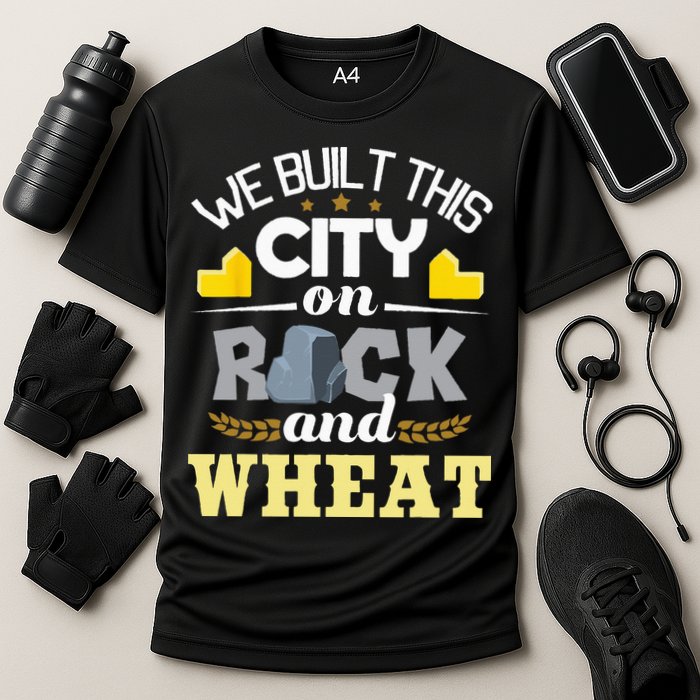 We Built This City On Rock And Wheat Tabletop Board Gaming Performance Shirt
