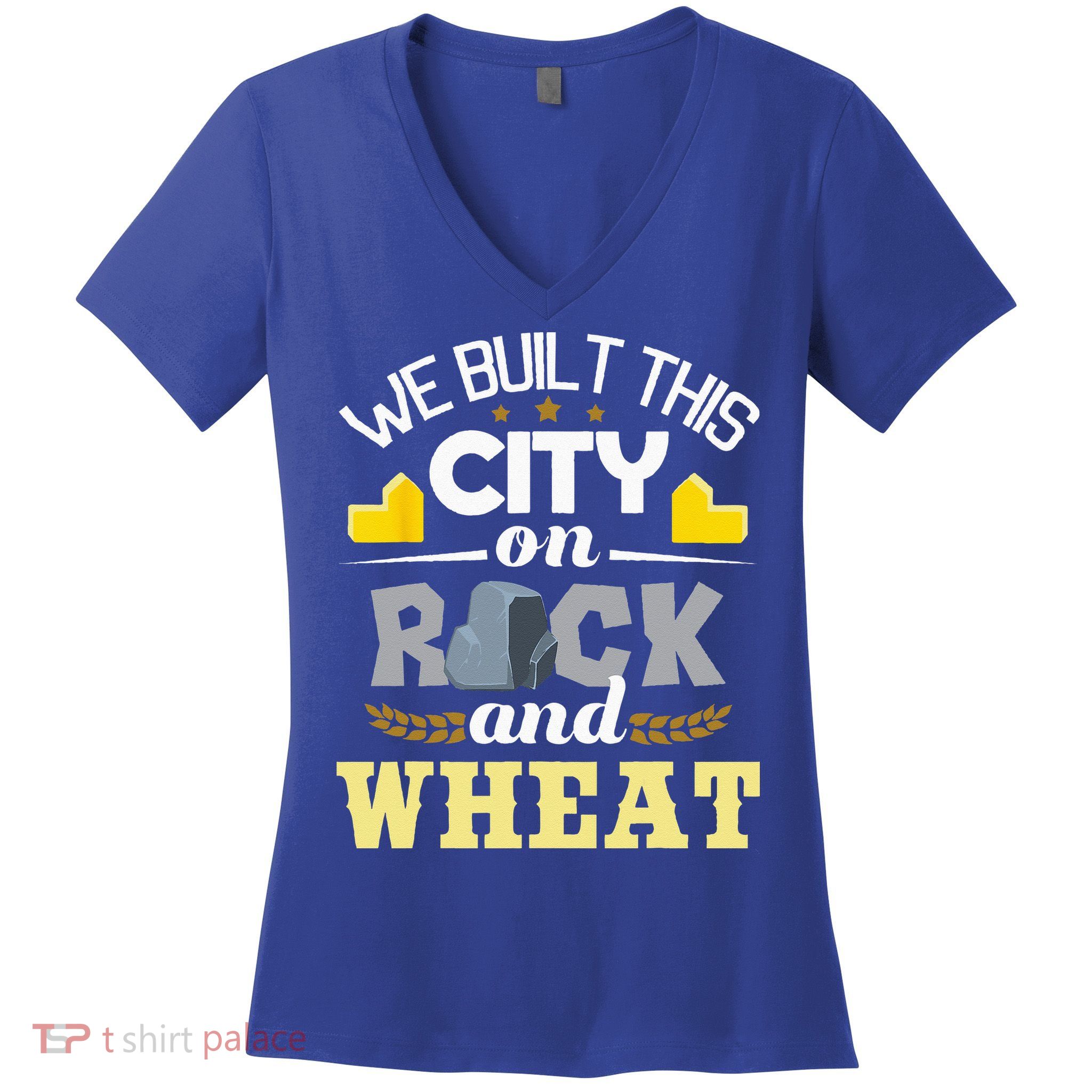 We Built This City On Rock And Wheat Tabletop Board Gaming Women's V-Neck T-Shirt