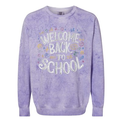 Welcome Back To School 2024 2025 Colorblast Crewneck Sweatshirt