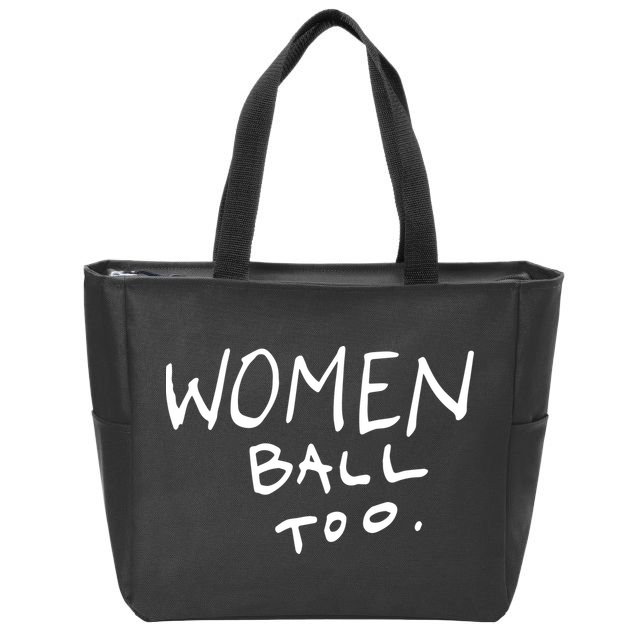 Women Ball Too Zip Tote Bag