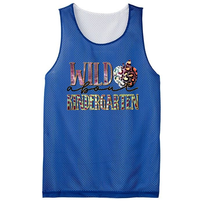 Welcom Back To School Day Teacher Wild About Kindergarten Gift Mesh Reversible Basketball Jersey Tank