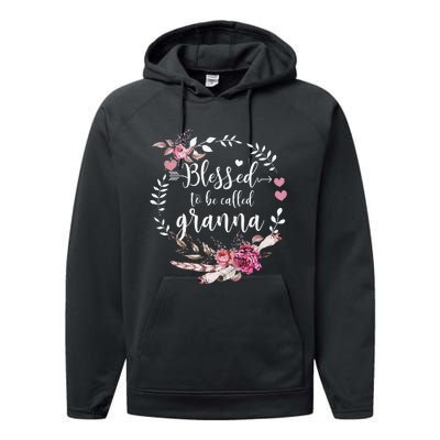 Womens Blessed To Be Called Granna Thankful Blessed Granna Performance Fleece Hoodie