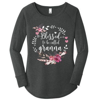 Womens Blessed To Be Called Granna Thankful Blessed Granna Women's Perfect Tri Tunic Long Sleeve Shirt