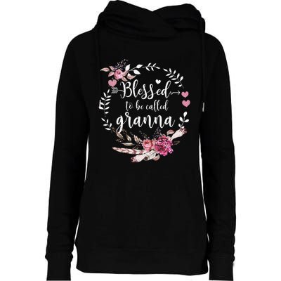 Womens Blessed To Be Called Granna Thankful Blessed Granna Womens Funnel Neck Pullover Hood