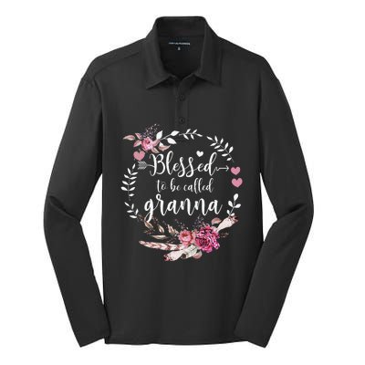 Womens Blessed To Be Called Granna Thankful Blessed Granna Silk Touch Performance Long Sleeve Polo