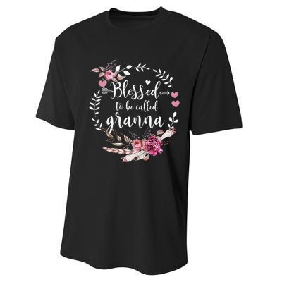 Womens Blessed To Be Called Granna Thankful Blessed Granna Performance Sprint T-Shirt