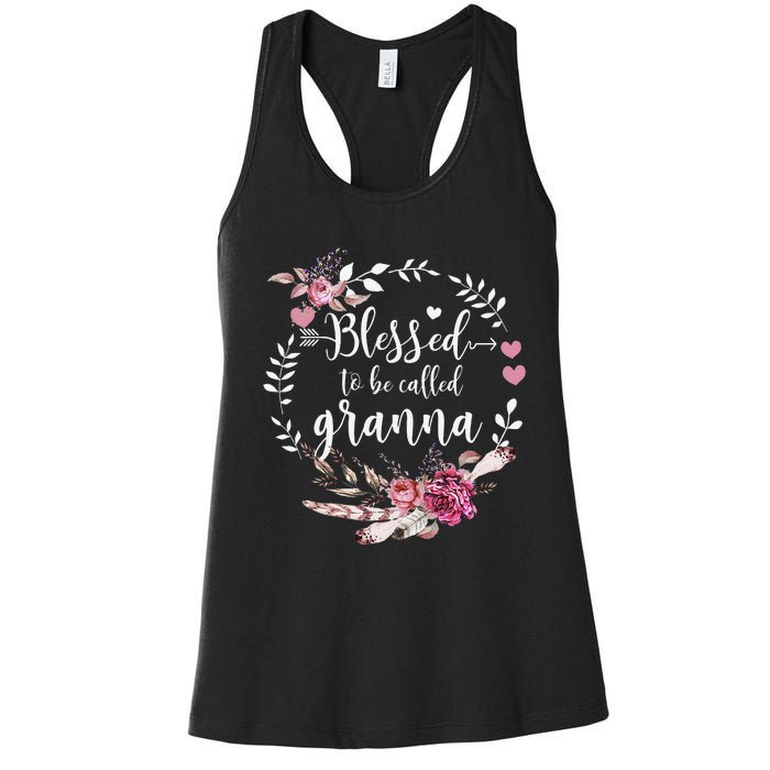 Womens Blessed To Be Called Granna Thankful Blessed Granna Women's Racerback Tank