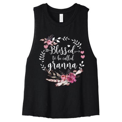 Womens Blessed To Be Called Granna Thankful Blessed Granna Women's Racerback Cropped Tank