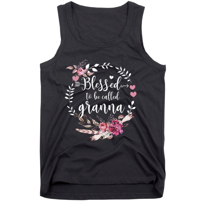 Womens Blessed To Be Called Granna Thankful Blessed Granna Tank Top