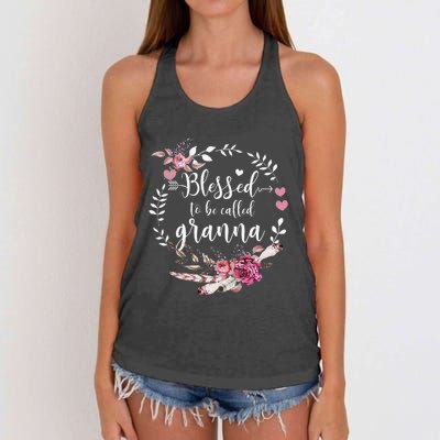 Womens Blessed To Be Called Granna Thankful Blessed Granna Women's Knotted Racerback Tank