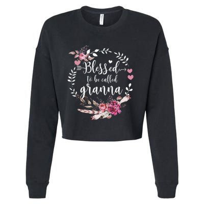 Womens Blessed To Be Called Granna Thankful Blessed Granna Cropped Pullover Crew