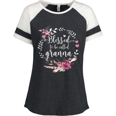 Womens Blessed To Be Called Granna Thankful Blessed Granna Enza Ladies Jersey Colorblock Tee