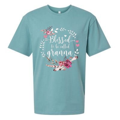 Womens Blessed To Be Called Granna Thankful Blessed Granna Sueded Cloud Jersey T-Shirt