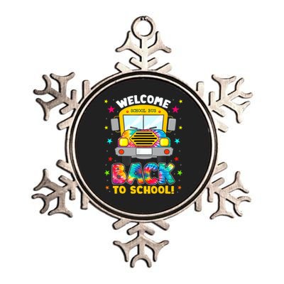 Welcome Back To School Funny Outfit School Bus Driver Metallic Star Ornament