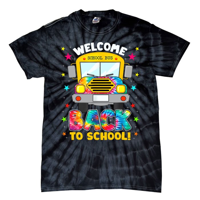 Welcome Back To School Funny Outfit School Bus Driver Tie-Dye T-Shirt