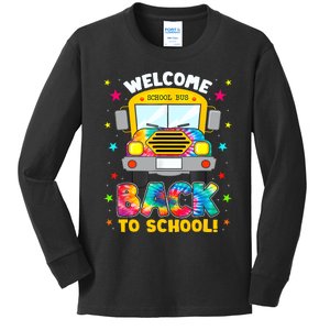 Welcome Back To School Funny Outfit School Bus Driver Kids Long Sleeve Shirt